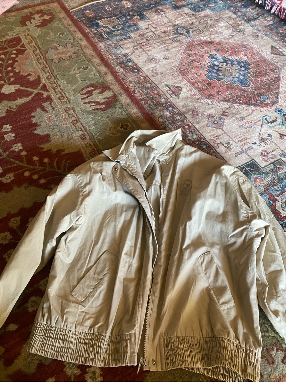 Men's Light Tan Windbreaker Jacket with Subtle Logo